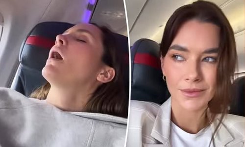 That's what friends are for! Brittany Hockley shares embarrassing footage of her co-star Laura Byrne sleeping with her mouth wide open on a flight