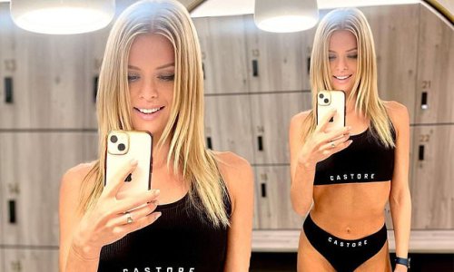 Strictly's Nadiya Bychkova displays her toned physique in a black sports bra and bottoms as she shares selfie from the gym changing room