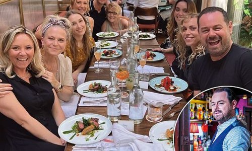 Danny Dyer enjoys an intimate dinner with his on-screen EastEnders family - ahead of his departure from the soap