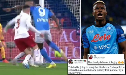 'He should be our number one priority': Manchester United fans tell Erik ten Hag to sign 'deadly' Napoli striker Victor Omishen this summer after his thunderous volley helped send them 13 points clear at the top of Serie A