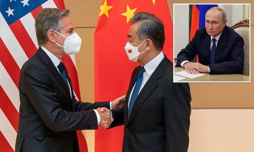 US warns China there will be 'implications' for backing Putin: Blinken tells Beijing counterpart to 'maintain peace' in Taiwan Strait in UN confrontation