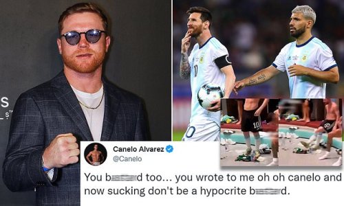 Canelo Alvarez calls Sergio Aguero a 'hypocrite' and a 'b******' after Argentine leapt to his friend Lionel Messi's defence following violent threat from boxing world champion over Mexican jersey row