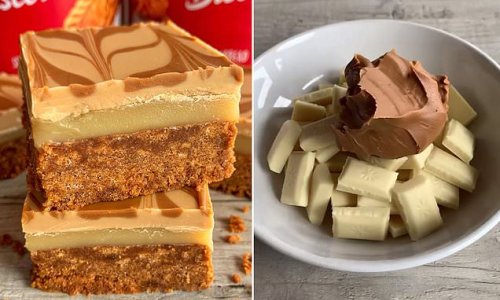 The no-bake recipe ANYONE can follow: Baker shares her simple millionaire's shortbread - packed with caramel, biscuits and white chocolate