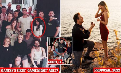 Dane Cook, 50, is accused of inviting girls as young as FOURTEEN to 'game night' parties at his mansion: Fiancée Kelsey Taylor, 23, was first spotted at one of the bashes when she was 17