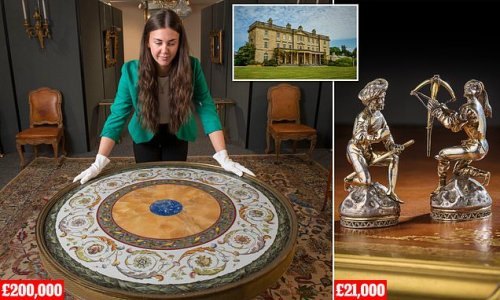 More money in the bank! Descendants of de Rothschild banking dynasty make £1.4million by selling off contents of New Forest 18th century country mansion including £200,000 for mosaic table and £21,000 silver figures