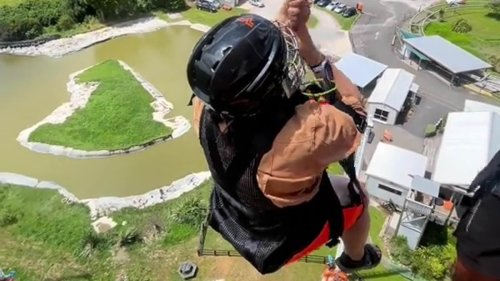 Shocking moment woman drops 141ft from bungee jump ride with NO rope