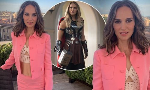 Natalie Portman shows flat abs wearing crochet bra on Instagram while promoting Thor sequel in Rome
