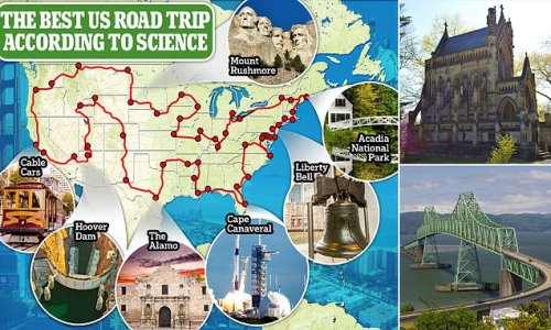 The perfect US road trip, down to a science! Expert uses AI to develop route with 50 landmarks