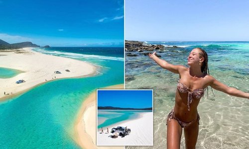 Why Aussies have dubbed this spectacular sandbar with crystal white sand and sparkling blue water 'paradise on earth'