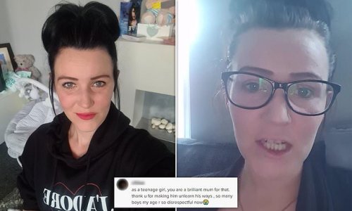 Single mother who found out her son, 12, called a classmate 'fat' and 'ugly' reveals she marched him to her house to apologise with flowers and chocolates bought with his birthday money
