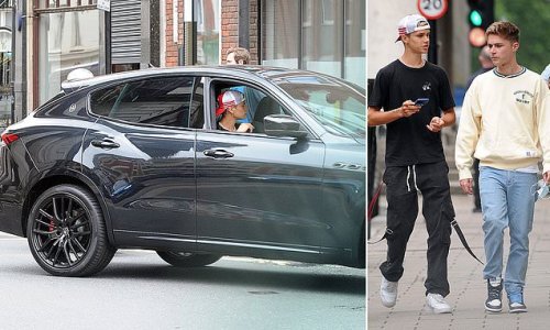 Romeo Beckham, 18, is spotted at the wheel of a £65,000 Maserati