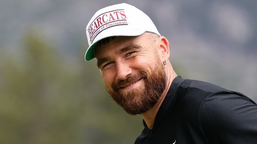 Travis Kelce aims cheeky gesture at fans as he leaves crisis-hit Taylor Swift to play golf with Patrick Mahomes