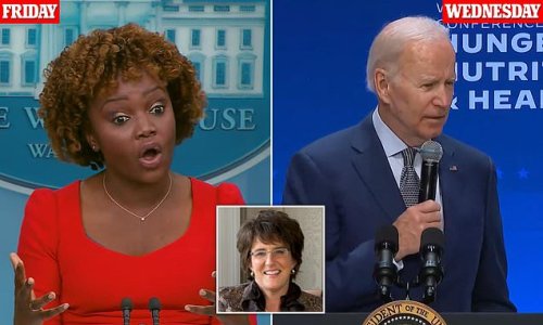 Biden BANS cameras from bill signing with family of dead congresswoman who he called onto stage earlier this week - as press secretary denies he was hiding and says 'it was a personal moment'