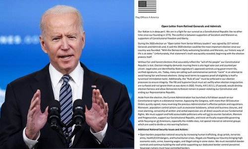 120 retired officers wrote Biden saying he wasn't legitimately elected