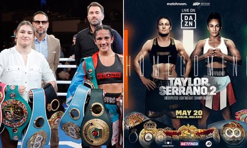 Katie Taylor's rematch with Amanda Serrano is CONFIRMED for Dublin in May... with undisputed featherweight champion Serrano looking to avenge her controversial defeat in their first clash