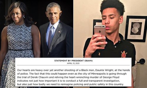Obama releases emotional statement on police killing of Daunte Wright