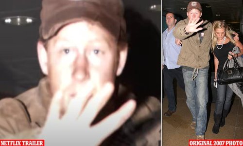 Photo of Prince Harry covering his face from paparazzi in bombshell Netflix trailer shows Duke with his ex Chelsy Davy – and producers have cropped her out