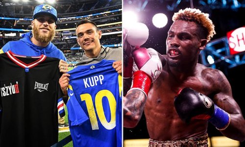 Aussie boxer Tim Tszyu gets the VIP treatment as he meets NFL superstar Cooper Kupp at Los Angeles Rams game