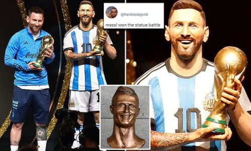 Lionel Messi's LARGER than life-size statue! World Cup hero is honoured ...