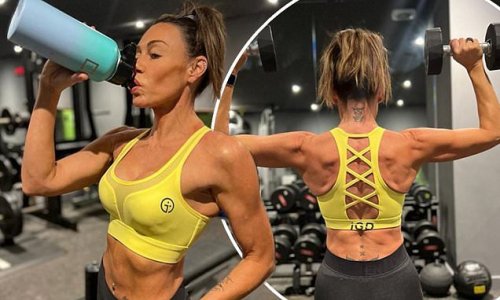 'Getting ready for Dancing On Ice': Michelle Heaton showcases her muscular physique in sports bra and leggings as she hits the gym ahead of her appearance on ITV show