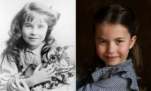 Just like her great-great granny! Royal fans go wild over the VERY striking similarity between Princess Charlotte and the Queen Mother in a newly-unearthed childhood photo