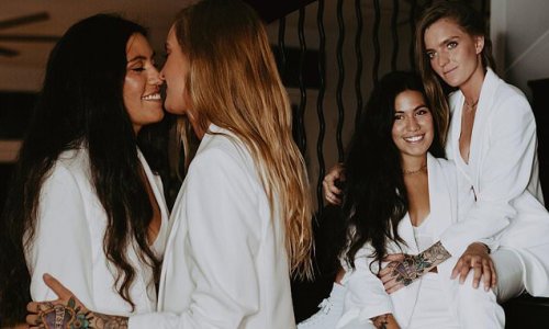 Tampa Baes stars Olivia Mullins and Amanda Balling get MARRIED in matching crop tops before twirling on stripper poles at the reception: 'I've found my best friend for life!'