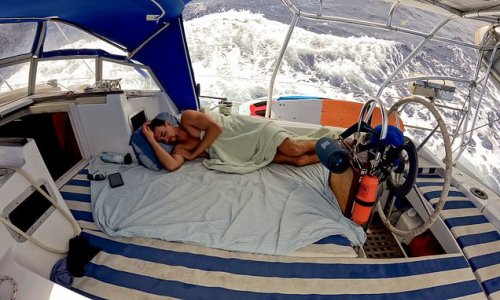 Why this young sailor's 'shocking' photo of him sleeping at sea has