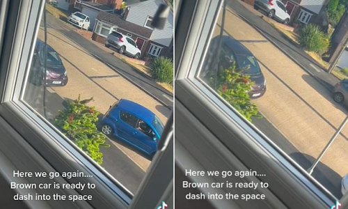 Woman reveals her 'pathetic' neighbours' 'comical' system to ensure 'their' roadside parking space is saved at all times – despite having a drive for TWO cars
