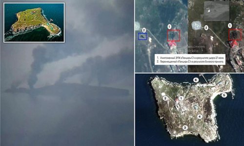 Humiliation for Putin as Russian troops FLEE from Snake Island days after Ukraine bombarded Black Sea outpost as Kyiv celebrates retreat with 'KABOOM!' message and Kremlin calls withdrawal a 'gesture of goodwill'