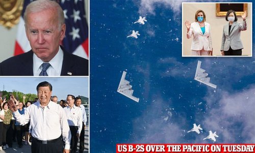 America pokes the dragon AGAIN: US and Taiwan agree to trade talks to get 'economically meaningful outcomes' as USAF B-2 bombers soar over Pacific amid soaring tensions with China
