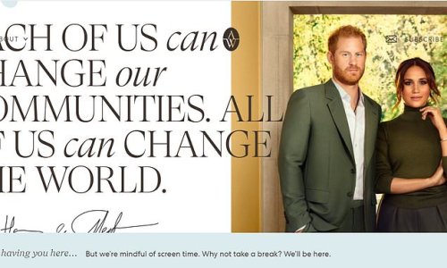 Harry and Meghan warn readers of their website to take a screen break