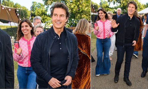 Tom Cruise is joined by mystery woman and a host of stars at Adele concert after 'split from Mission Impossible co-star Hayley Atwell who is now dating music producer'