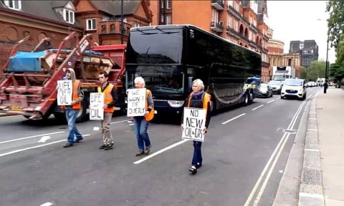 Just Stop Oil protestors hold up England's bus ahead of first day of Ireland Test at Lord's - before quick-thinking driver skirts the marchers to keep delay to just five minutes