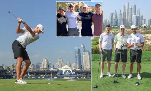 Liverpool trio Robertson, Oxlade-Chamberlain and Milner golf in Dubai