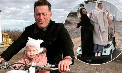 Karl and Jasmine Stefanovic enjoy family getaway as they ride ATVs with two-year-old daughter Harper in picturesque Griffith