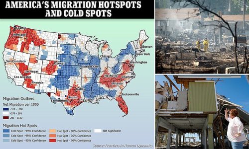 Out of the frying pan … Americans are waving goodbye to the country's hurricane hotspots — only to end up in areas prone to wildfires, says 'troubling' decade-long migration study