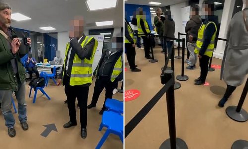 Anti-vaxxers storm Covid vaccine centre in Ealing: Protestors claim site is a 'crime scene' and accuse staff of 'genocide' as they harass members of the public getting the jab