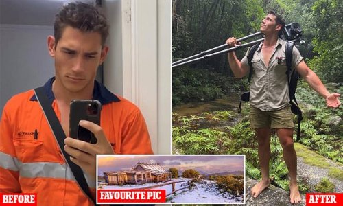 Miner ditches lucrative career to chase his dream of becoming a famous photographer - but it's not his breathtaking shots of Australia that everyone's talking about