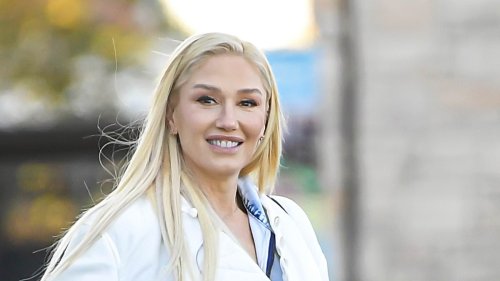 Gwen Stefani is a delight in denim as she shops for Christmas crafts with husband Blake Shelton in...