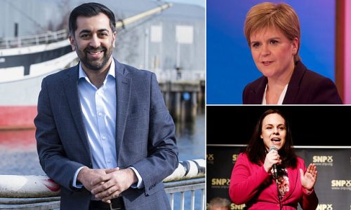 SNP bigwigs shook hands and squeezed one another's shoulders... but he's hardly Robert the Bruce: HENRY DEEDES watches Humza Yousaf's victory speech