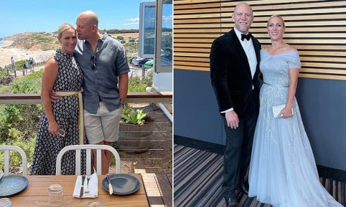 Loved up Down Under! I'm A Celeb's Mike Tindall cosies up to wife Zara before dressing up in all their finery for glitzy dinner in Adelaide