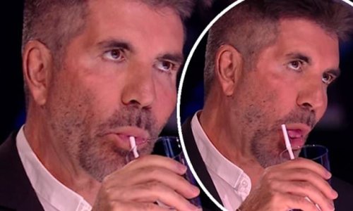 'I laughed so hard!' Simon Cowell, 63, leaves BGT fans in hysterics after struggling to reach his straw in a hilarious clip from the semi-finals