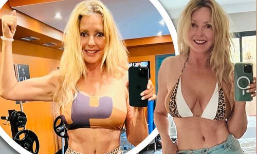 'These shorts haven't fit for years!' Carol Vorderman, 61, shows off her toned abs in a bikini and TINY hotpants after dropping a dress size in two weeks