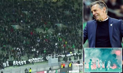 Saint-Etienne fans throw flare as they call for Claude Puel to resign