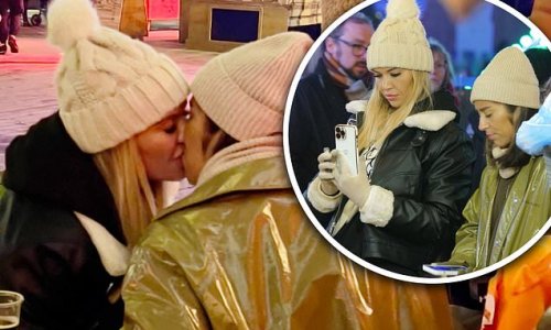 Christine McGuinness kisses close friend Chelcee Grimes before pair walk arm-in-arm during cosy trip to Winter Wonderland - after her split from husband Paddy