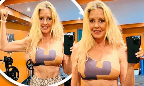 'I'm spending a lot of time in the gym!': Carol Vorderman, 61, flaunts her incredible figure in skintight workout gear at a fitness retreat in Portugal