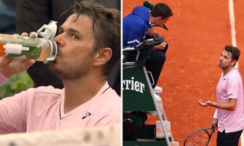 Stan Wawrinka loses it and screams at the umpire because his water was 'fricking freezing' in one of tennis's most bizarre outbursts as he's knocked out of the French Open