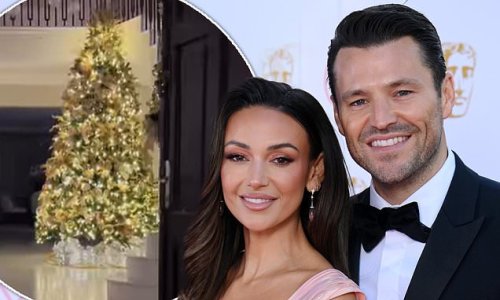 Mark Wright and Michelle Keegan show off their lavish Christmas decorations and huge tree in their their luxury £3.5M dream Essex home