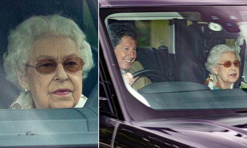 Straight to the stables! Queen is seen being driven to visit her horses at Sandringham as she enjoys some time recuperating at Wood Farm after a busy week in Scotland