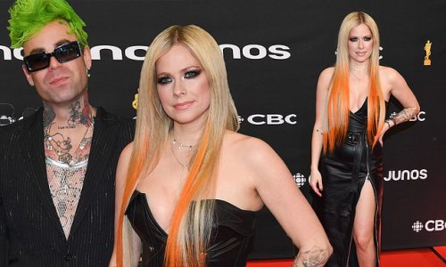 Avril Lavigne rocks sexy leather dress alongside her love Mod Sun before hitting the stage at Juno Awards in Toronto